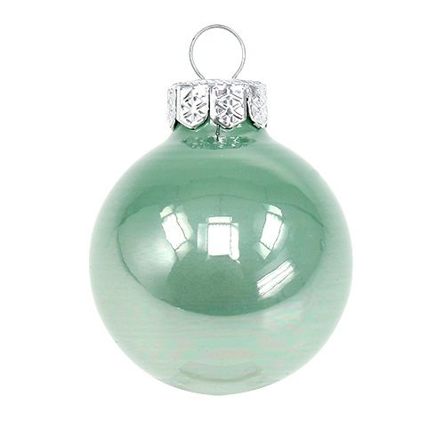 Floristik24 Verre boule de Noël Ø3,5cm menthe asst. 16 pièces