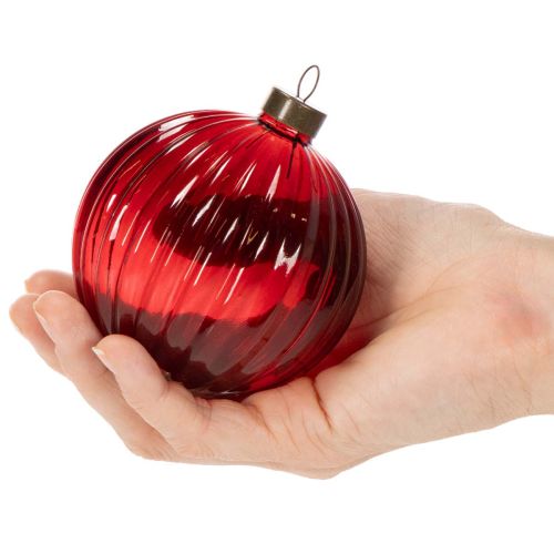 Boules de Noël en Verre Rouge 8 cm Lot de 12 | Floristik24.fr