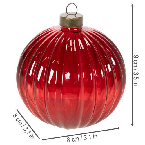 Boules de Noël en Verre Rouge 8 cm Lot de 12 | Floristik24.fr