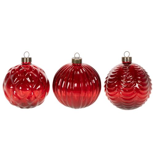 Boules de Noël en Verre Rouge