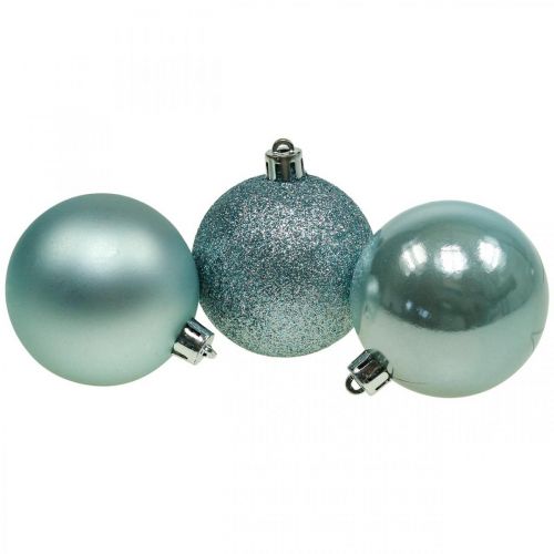Floristik24 Boules de Noël en plastique mélange bleu clair Ø6cm 10 pcs