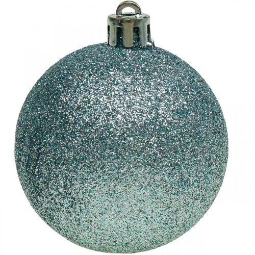 Article Boules de Noël en plastique mélange bleu clair Ø6cm 10 pcs