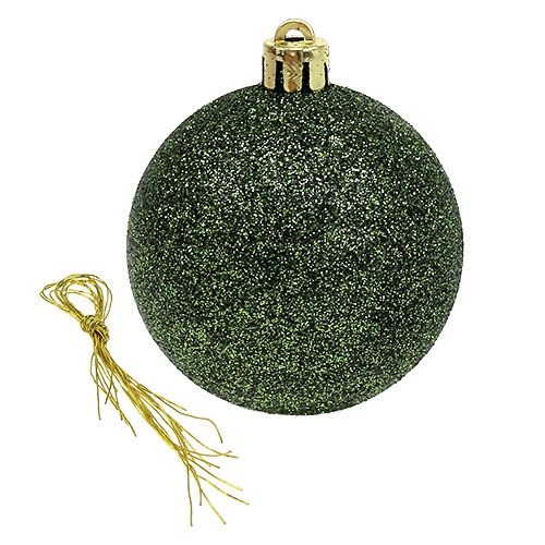 Floristik24 Boule de Noël plastique Ø6cm vert 10p