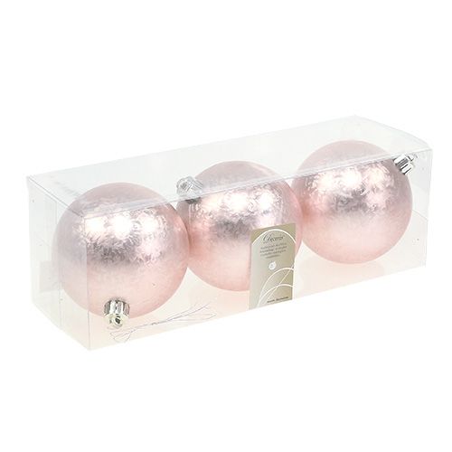 Floristik24 Boule de Noel en plastique Ø8cm rose clair 3pcs