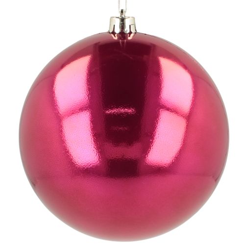 Floristik24 Boule de Noël en plastique grande boule de sapin de Noël rose Ø14cm
