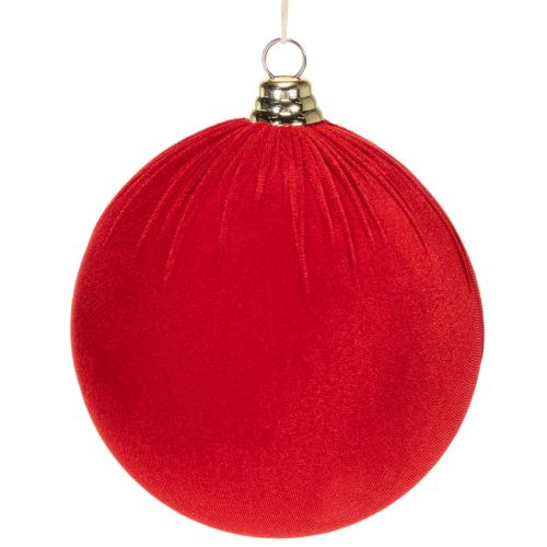 Boule de Noël Velours Rouge Ø20cm Lot de 3