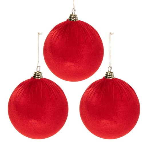 Boule de Noël Velours Rouge