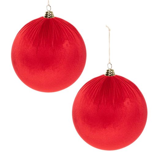 Boule de Noël en velours rouge
