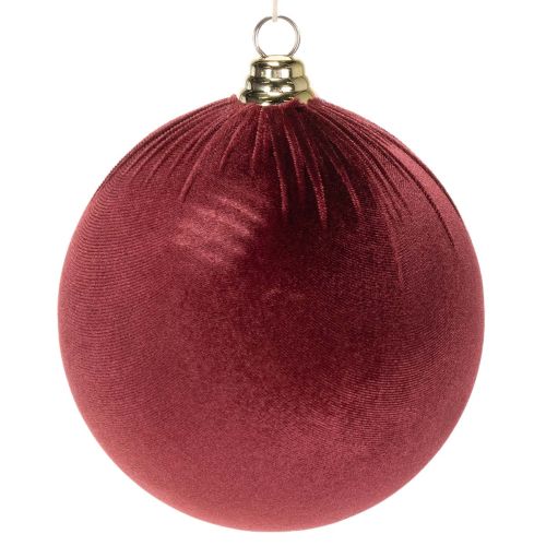 Boule de Noël en velours bordeaux Ø20cm x3 acheter | Floristik24.fr