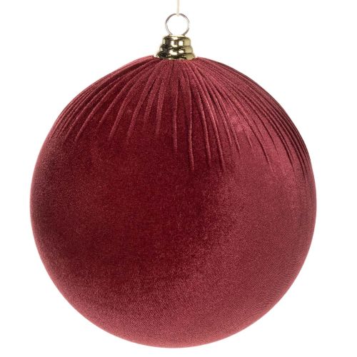 Boules de Noël en velours bordeaux 25 cm, lot de 2, pour suspension intérieure acheter | Floristik24.fr