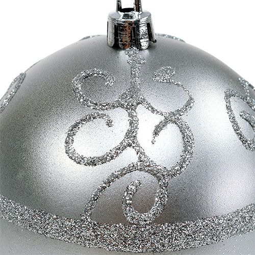 Floristik24 Boule de Noël argent Ø8cm plastique 1p