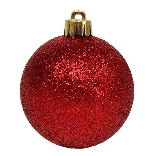Floristik24 Mélange de boules de Noël rouges assorties Ø3.5cm - Ø5.5cm 30pcs