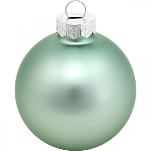 Floristik24 Décorations de sapin de Noël, mélange de boules de sapin, mini boules de Noël vert menthe H4,5cm Ø4cm verre véritable 24 pcs