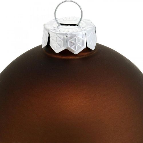 Floristik24 Boule de sapin de Noël, décorations de sapin, boules de Noël marron H6,5cm Ø6cm verre véritable 24 pcs