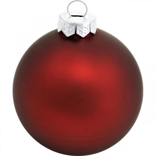 Article Boule de Noël, décorations de sapin de Noël, boules en verre vin rouge H8.5cm Ø7.5cm verre véritable 12 pièces