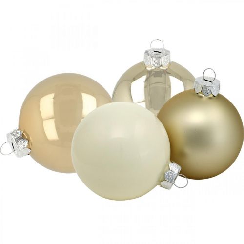 Boules de sapin de Noël, décorations d&#39;arbre, boules de verre blanc / nacre H8.5cm Ø7.5cm verre véritable 12pcs