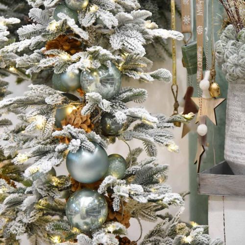 Article Boule de Noël, décorations d&#39;arbre, boule de sapin vert menthe H6.5cm Ø6cm verre véritable 24pcs