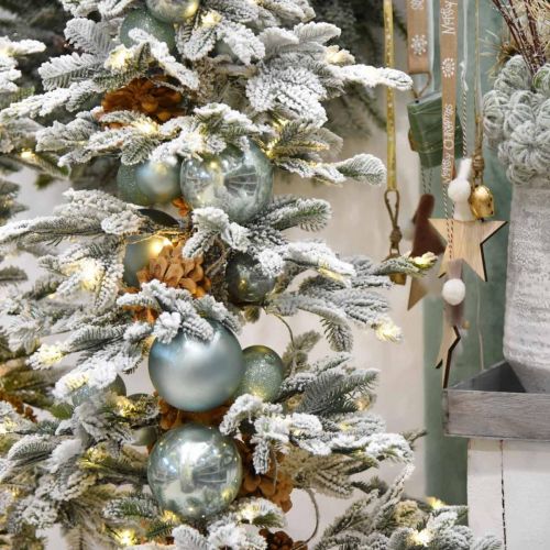 Floristik24 Boule de Noël, décoration de sapin, boule de sapin de Noël vert menthe H6,5cm Ø6cm verre véritable 24 pcs