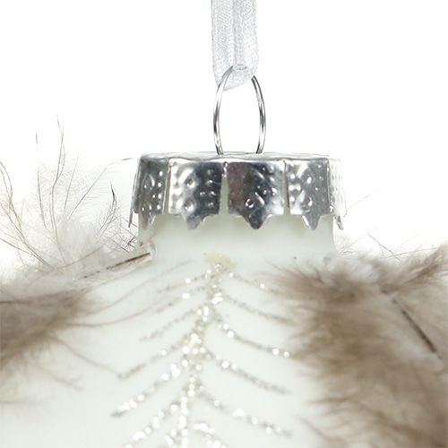 Floristik24 Boule de noel avec decoration de printemps blanc Ø8cm 4pcs