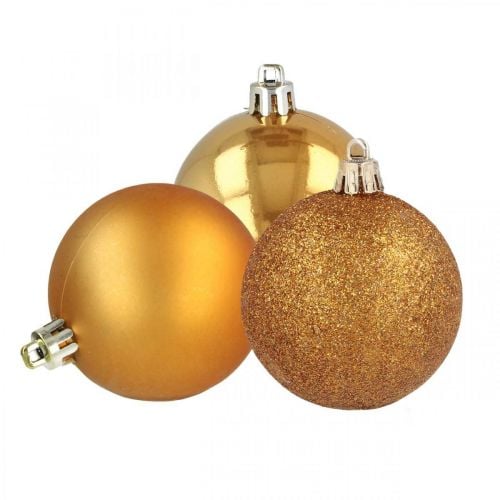 Boules de sapin de Noël, décorations de Noël, décorations d&#39;arbre orange plastique Ø6cm 10pcs