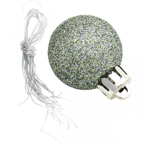 Floristik24 Mélange de boules de sapin, mini boule de Noël, décoration de l'Avent vert Ø2.5cm plastique 14pcs