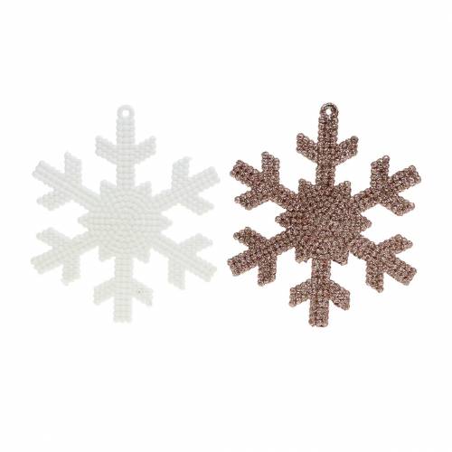 Floristik24 Décorations pour sapin de Noël dans un ensemble vieux rose, blanc, vert plastique 25pcs
