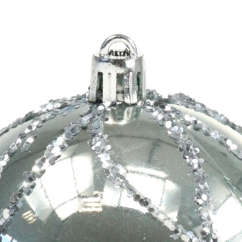 Floristik24 Boule de Noël plastique argent Ø8cm 2pcs