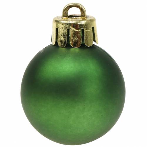 Article Décoration de sapin de Noël Boule de Noël verte 3cm 14pcs