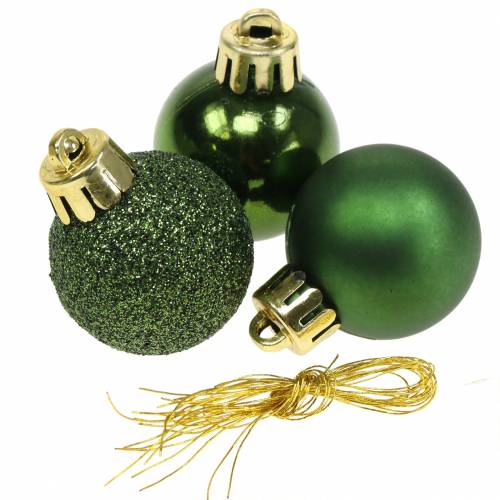 Floristik24 Décoration de sapin de Noël Boule de Noël verte 3cm 14pcs