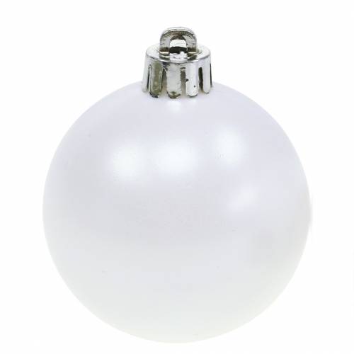 Floristik24 Décoration de sapin de Noël Boule de Noël blanche Ø6cm 12pcs