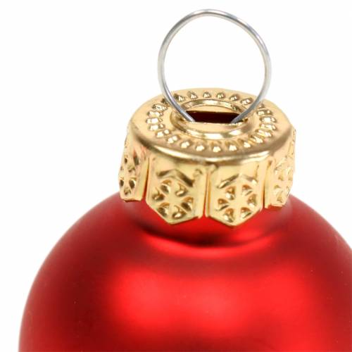 Article Mini boules de Noël rouges assorties Ø2,5cm 24 pcs