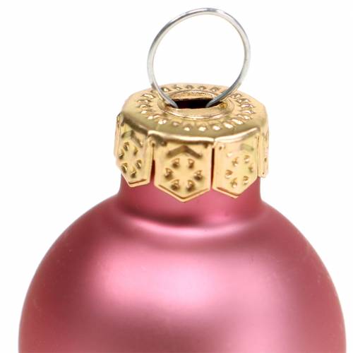 Article Mini boules de Noël vieux rose assorties Ø2,5cm 24 pcs