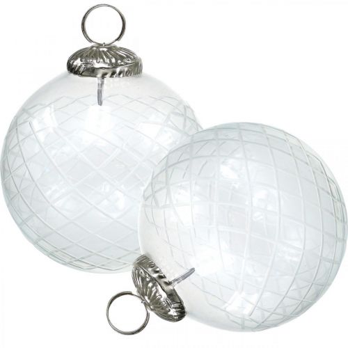 Floristik24 Boules de Noël verre clair boules de sapin de Noël Ø10cm 3pcs