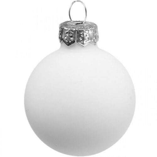 Floristik24 Boules de Noël en verre boule en verre blanc mat/brillant Ø4cm 60p
