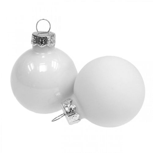 Boules de Noël en verre boule en verre blanc mat/brillant Ø4cm 60p