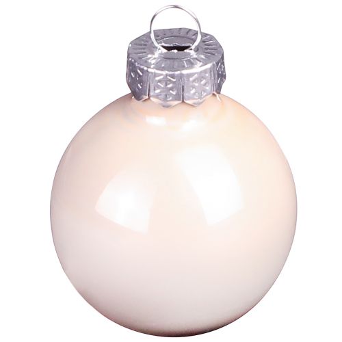 Article Boules de Noël en verre mini baies beige rose Ø3cm 22 pcs