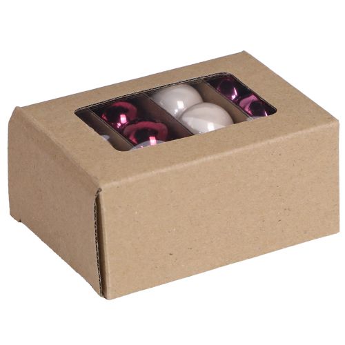 Boules de Noël en verre Mini Baies Beige Rose Ø3cm 22 pièces | Floristik24.fr