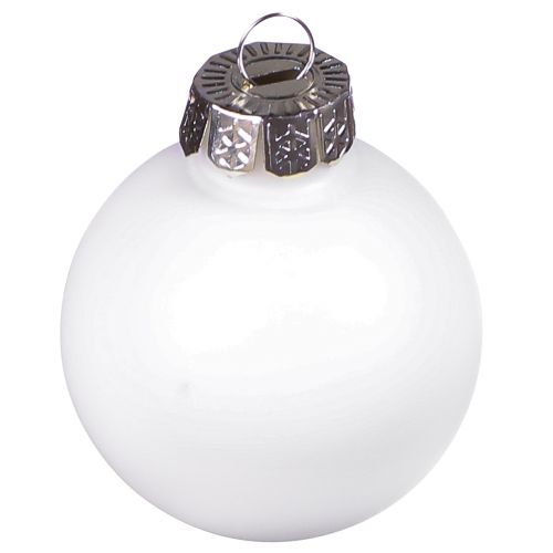 Article Boules de Noël en verre émaillé blanc mat Ø4cm 24 pcs