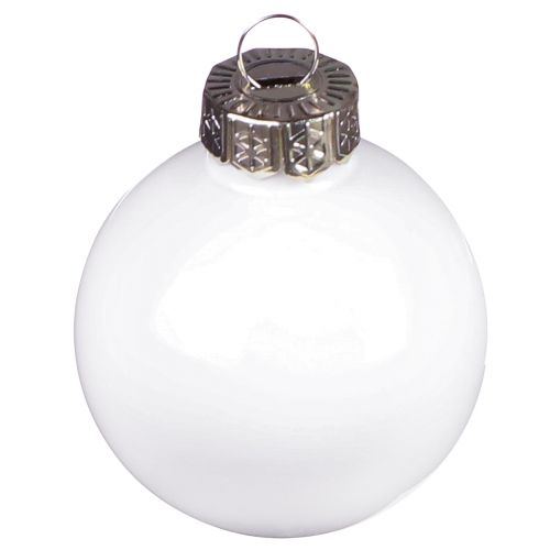 Article Boules de Noël en verre émaillé blanc mat Ø4cm 24 pcs