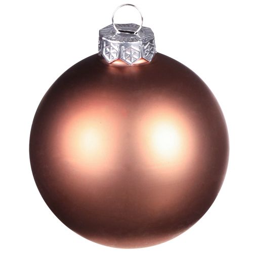 Article Boules de Noël boules en verre abricot argenté Ø6cm 24 pcs
