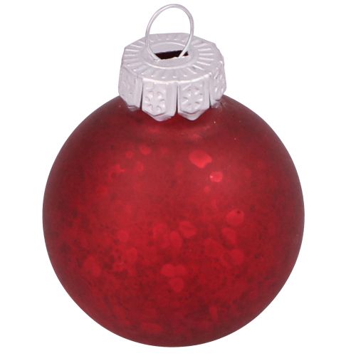 Article Boules de Noël en verre vintage rouge mini Ø3cm 22 pcs