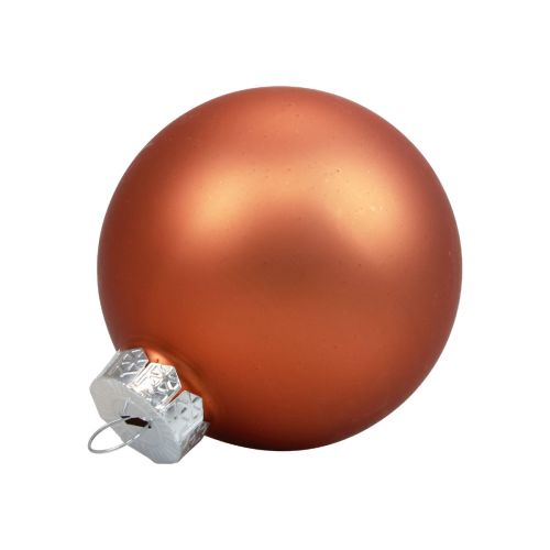 Boules de Noël en verre Boules de sapin de Noël brun rougeâtre Ø6,5cm 24p