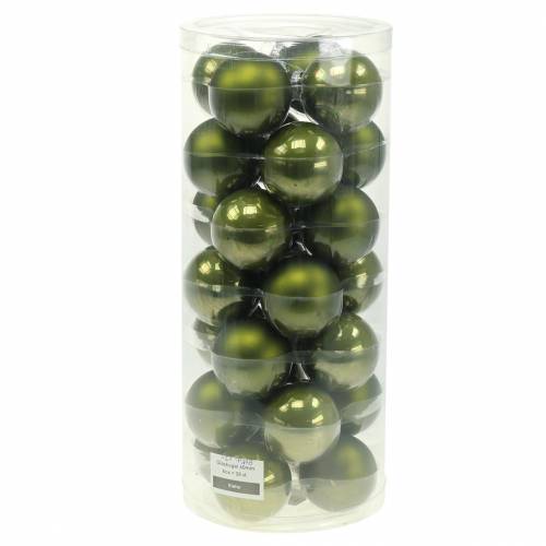Article Boules de Noël en verre mélange vert Ø6cm 24 pcs