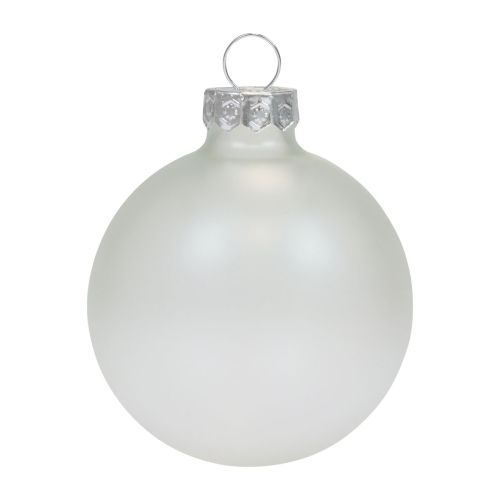 Floristik24 Boules de Noël en verre transparent opaque Boules de sapin de Noël Ø6cm 6 pcs