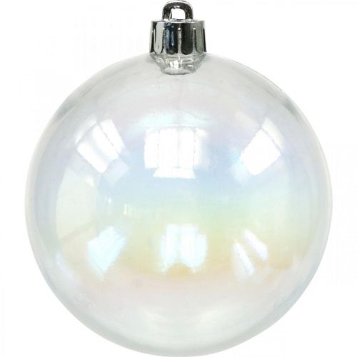 Floristik24 Boules de Noël en plastique transparent irisé Ø8cm 6pcs