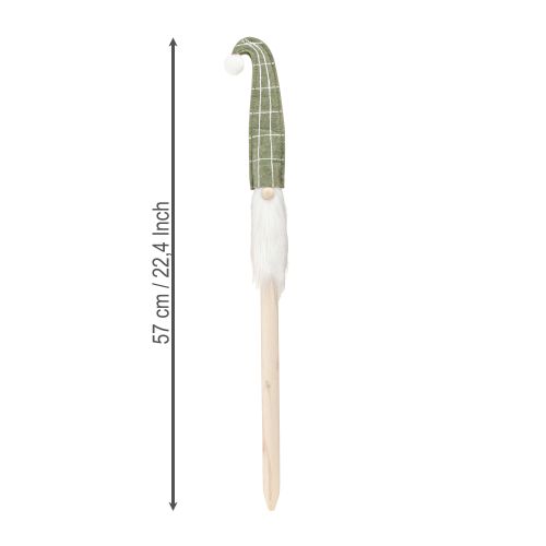 Article Père Noël sur un bâton Nain de Noël vert 57 cm 4 pièces