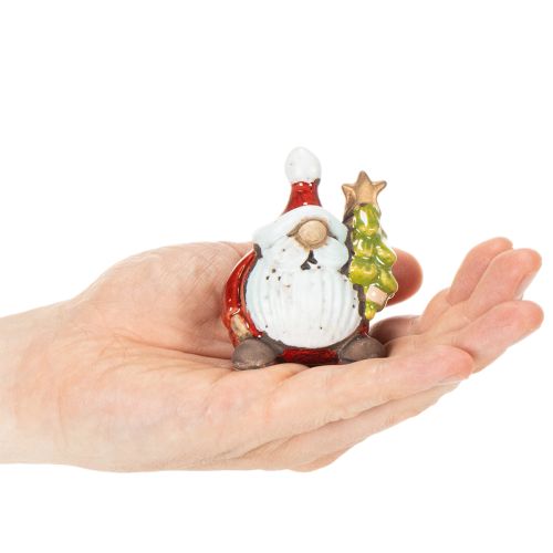Figurine de Père Noël avec décoration de sapin de Noël, 7 cm, lot de 2 | Floristik24.fr