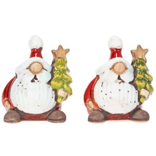 Figurine de Père Noël avec décoration de sapin de Noël, 7 cm, lot de 2 | Floristik24.fr