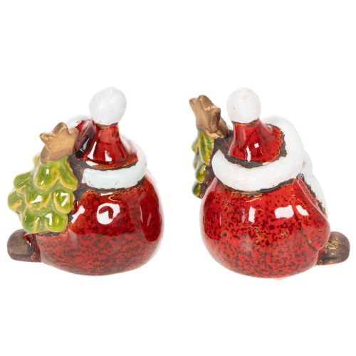 Figurine de Père Noël avec décoration de sapin de Noël, 7 cm, lot de 2 | Floristik24.fr