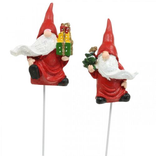 Nain de Noël bouchon décoratif gnome Père Noël 7cm 4 pcs